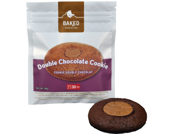 baked edibles double chocolate chip cookie, baked edibles