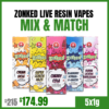 Zonked Live Resin Vapes Mix & Match