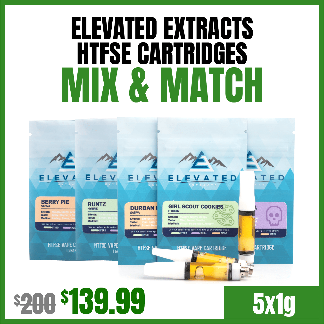 Elevated Extracts HTFSE Cartridges Mix & Match