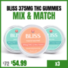 Bliss Edibles 375mg THC Gummies Mix & Match
