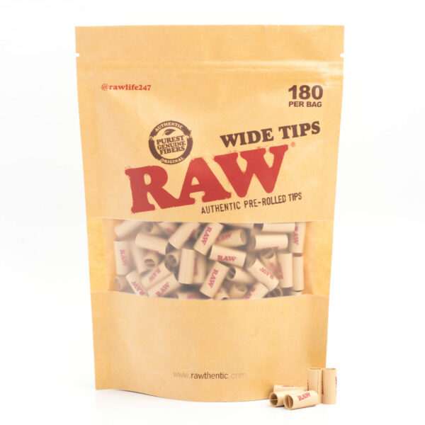Raw 180 Pre-Rolled Wide Rolling Tips