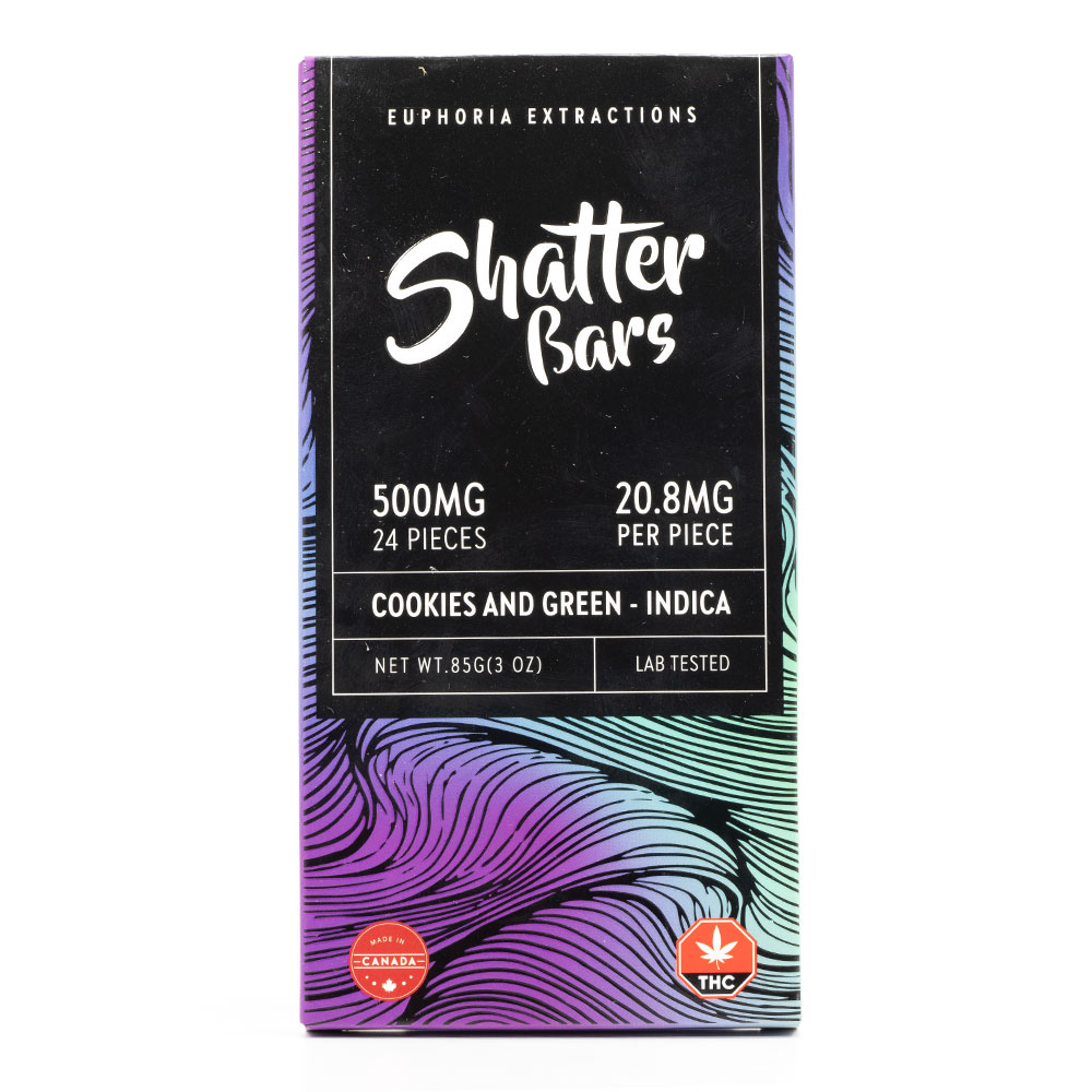 Euphoria Extractions Indica 500mg THC Shatter Bars